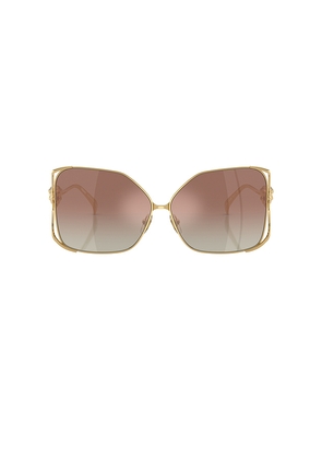 VERSACE Square Sunglasses in Metallic Gold.