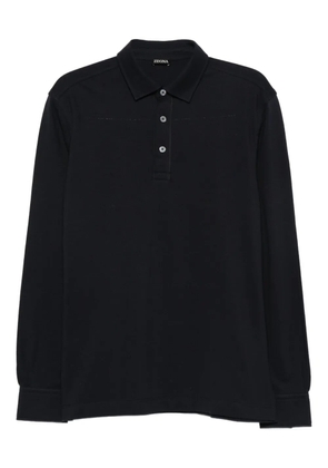 Zegna long-sleeve polo shirt - Blue