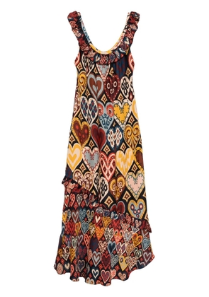 FARM Rio hearts ikat maxi dress - Red