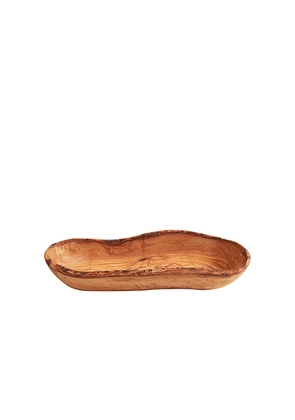 Verve Culture Olivewood Boat Shaped Bowl in Brown.