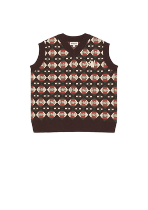 Wish Me Luck Diamond Vest in Brown. Size L. Also in M, S, XL/1X.
