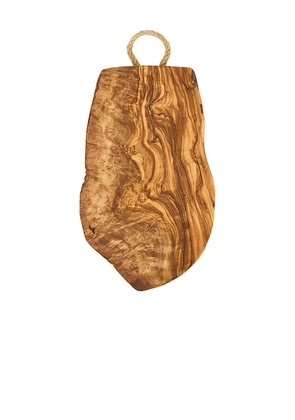Verve Culture Olivewood Charcuterie Board With Rope Handle in Brown.