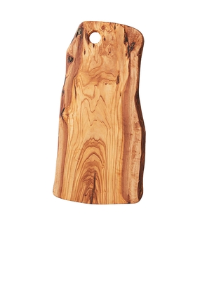 Verve Culture Olivewood Charcuterie Board With Hole Handle in Brown.