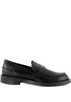 GUGLIELMO ROTTA penny-stitched leather loafers - Black
