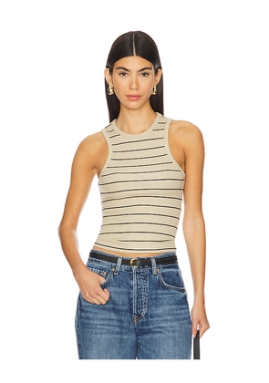 WeWoreWhat Ribbed Jersey Tank in Taupe. Size L. Also in S, XL, XXS.