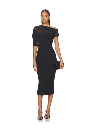 SEROYA Selma Midi Dress in Black. Size M. Also in XS, XXS.