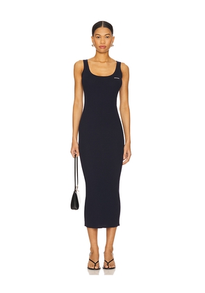 WE11DONE Ribbed Knit Dress in Navy. Size L. Also in M, S.