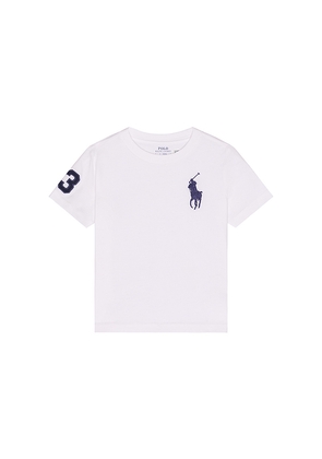 Polo Ralph Lauren Short Sleeve Cotton Jersey Crewneck Big Pony T-shirt in White. Size 2. Also in 3, 4, 5, 6.
