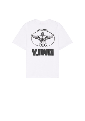 Y,IWO Think Big Pocket Tee in White. Size L. Also in M, S, XL/1X.