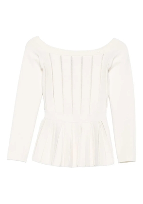 Elisabetta Franchi pleated panelled top - White
