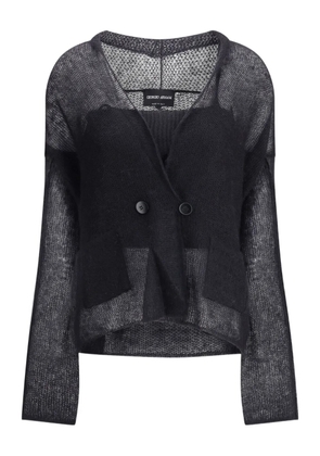 Giorgio Armani double-breasted knitted cardigan - Black