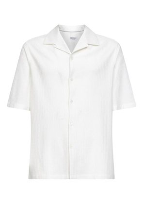 Brunello Cucinelli bowling-collar button-up shirt - White