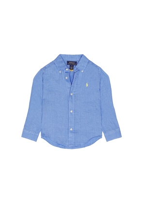 Polo Ralph Lauren Long Sleeve Linen Sport Shirt in Blue. Size 2. Also in 3, 4, 5, 6.