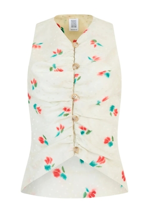 Rosie Assoulin tulip-jacquard button-up vest - White