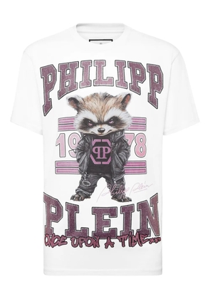 Philipp Plein raccoon-print rhinestone T-shirt - White