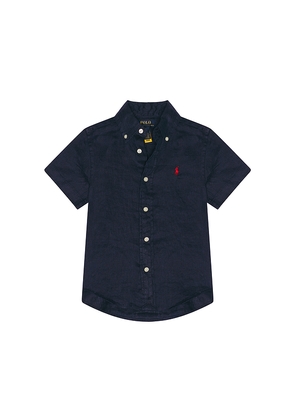 Polo Ralph Lauren Short Sleeve Linen Sport Shirt in Navy. Size 2. Also in 3, 4, 5, 6.