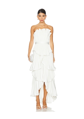 AMUR Janey Tiered Shell Midi Dress in Ivory. Size 4. Also in 6, 8.