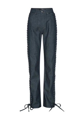 ROTATE BIRGER CHRISTENSEN logo-patch tie-details jeans - Blue