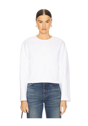 Vince Collarless Jacket in White. Size L. Also in M, S, XL, XS.