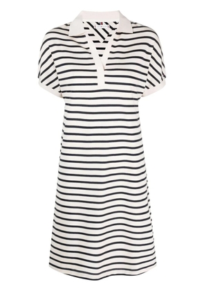 Tommy Hilfiger logo-embroidered striped dress - Neutrals