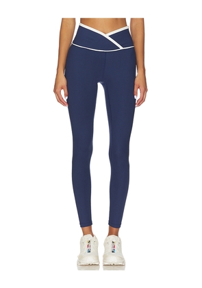 YEAR OF OURS Ribbed Two Tone Veronica Legging in Navy. Size L. Also in M, S, XL, XS.