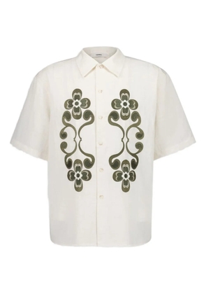 COMMAS floral-embroidered shirt - White