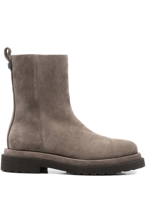 Brunello Cucinelli 30mm side-zip suede ankle boots - Grey