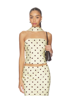 Runaway The Label Blaine Top in Lemon,Chocolate. Size L. Also in XS, S, M, XL, XXL.