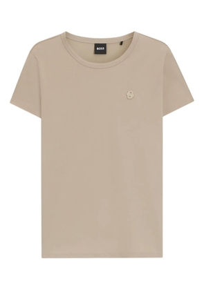 BOSS logo-appliqué cotton T-shirt - Neutrals