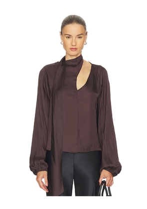 WeWoreWhat Wrap Neck Tie Top in Brown. Size M. Also in XS, S.