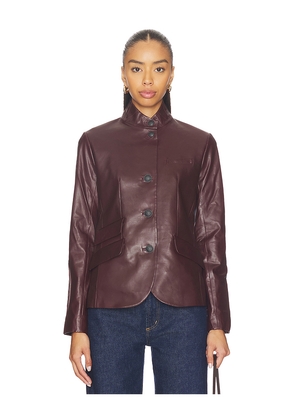 Rag & Bone Slade Leather Blazer in Burgundy. Size 0. Also in 2, 4, 6, 8.