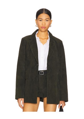 ZUT Madalena Suede Blazer in Olive. Size M. Also in S, XS.