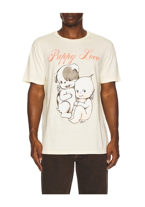 The Forecast Agency Kewpie Puppy Love Tee in Cream. Size L. Also in M, S, XL/1X, XS.