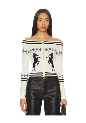 Understated Leather x REVOLVE Horse Girl Cardigan in Black,White. Size L. Also in M, S, XL, XS.