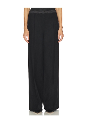Vince Mid Rise Satin Combo Pull On Pant in Black. Size L. Also in M, S, XS, XXS.