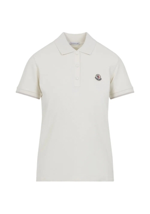 Moncler emblem trimmed polo - Neutrals