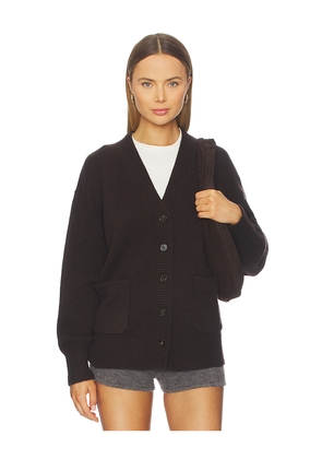 White + Warren Cashmere Luxe Pocket Cardigan in Brown. Size L. Also in M.