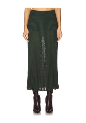 Zimmermann Pleated Midi Skirt in Dark Green. Size 0/XS. Also in 1/S, 2/M, 3/L, 4/XL.