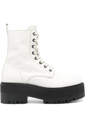 Tommy Jeans 60mm zip-up leather ankle boots - White