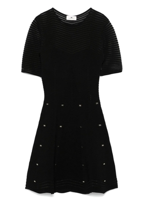 Elisabetta Franchi herringbone-pattern mini dress - Black