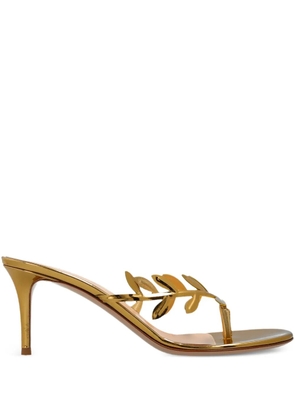 Gianvito Rossi leaf-motif heeled mules - Gold