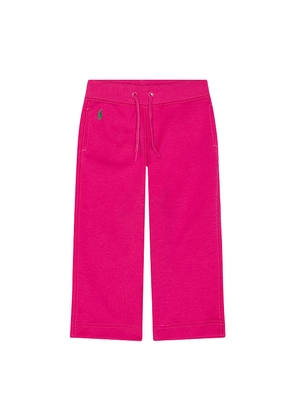 Polo Ralph Lauren Double Knit Tech Athletic Wide Leg Pant in Pink. Size 2. Also in 3, 4.