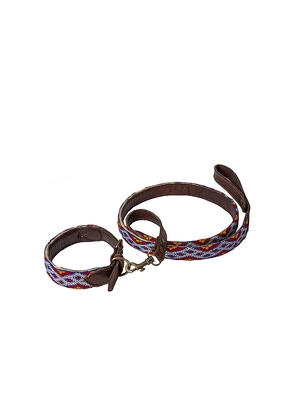 Verve Culture Moroccan Kilim Dog Collar & Leash in Brown. Size S. Also in .