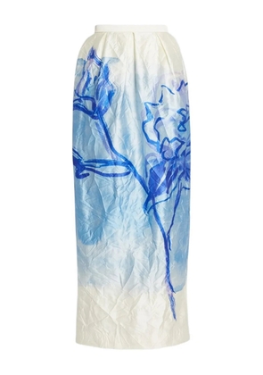 ERDEM floral-print maxi skirt - White