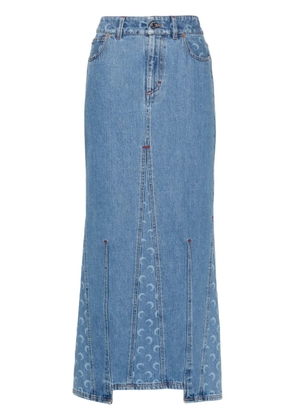 Marine Serre Crescent-Moon-print maxi skirt - Blue