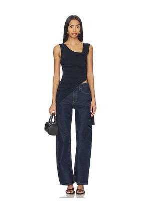 WeWoreWhat One Shoulder Draped Top in Navy. Size L. Also in M, S, XL, XS.