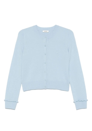 SANDRO ruffle-trim cardigan - Blue