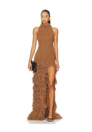 Zuleyha Kuru Selma Dress in Brown. Size 36. Also in 38, 40, 44.