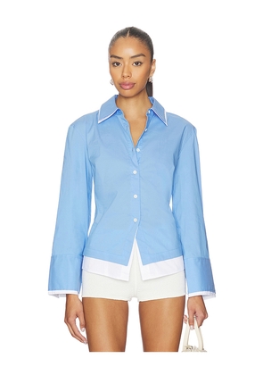 Veronica Beard Bonnie Shirt in Blue. Size 0. Also in 2, 4, 6, 8.