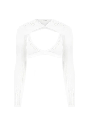 Manière De Voir knitted overlay top - White